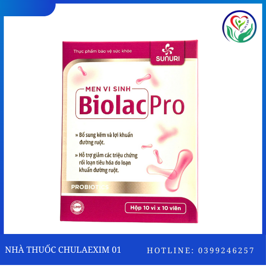 TPBVSK MEN VI SINH BIOLACPRO - HỖ TRỢ HỆ VI SINH ĐƯỜNG RUỘT (HỘP 10 VỈ* 10 VIÊN)