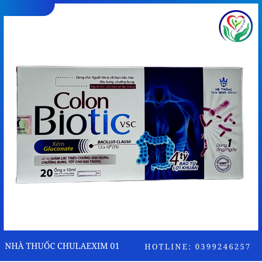 TPBVSK COLON BIOTIC VSC - HỖ TRỢ CÁC TRIỆU CHỨNG ĐAU BỤNG, CHƯỚNG BỤNG, TỐT CHO ĐẠI TRÀNG (H/20 ỐNG)