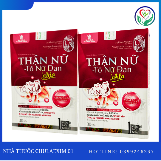 TPBVSK THẬN NỮ - TỐ NỮ ĐAN LOLITA (HỘP 30 VIÊN) HỖ TRỢ GIẢM BỐC HỎA VÀ CÁC TRIỆU CHỨNG TIỀN MÃN KINH