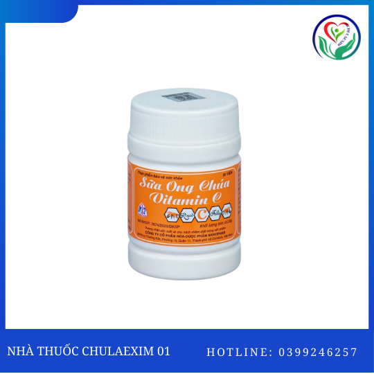 TPBVSK SỮA ONG CHÚA - VITAMIN C (HỘP 24 CHAI X 30 VIÊN) MEKOPHAR