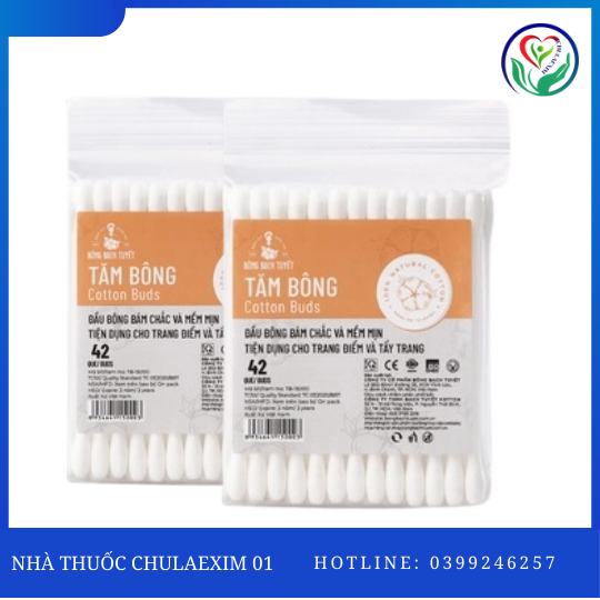 TĂM BÔNG NGƯỜI LỚN COTTON BUDS (GÓI 42 QUE)