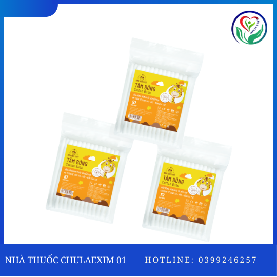 TĂM BÔNG TRẺ EM KIDS COTTON BUDS (GÓI 57 QUE)