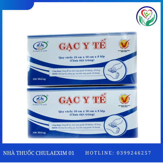 GẠC CHƯA TIỆT TRÙNG 10*10*8 ĐF (Hộp 100 miếng)