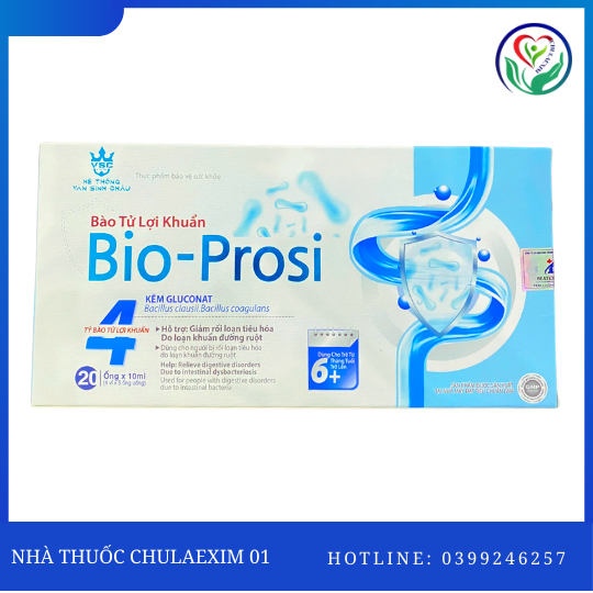 TPBVSK BÀO TỬ LỢI KHUẨN BIO - PROSI (HỘP 20 ỐNG X 10ML) - HỖ TRỢ GIẢM RỐI LOẠN TIÊU HÓA